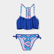 Maillot de bain 2 pièces bleu fille