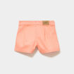 Short droit poches plaqu&eacute;es stretch orange corail fille
