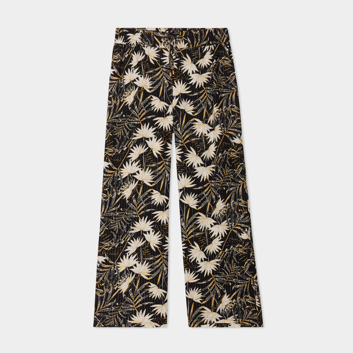 Pantalon large fluide noir femme