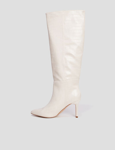 Bottes vernies croco Mosquitos blanc femme