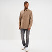 Chemise manches retroussables taupe homme