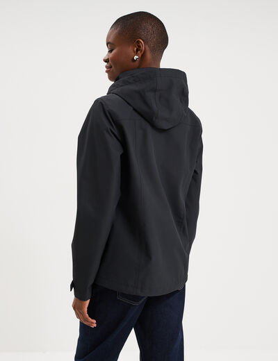 Coupe-vent imperm&eacute;able &agrave; capuche noir femme