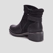 Bottines &agrave; talons pied large noir femme