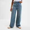 Jeans large coton denim dirty femme