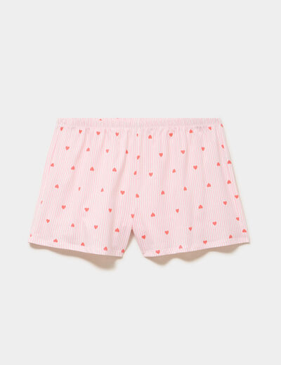 Bas de pyjama short coton ecru femme grande taille