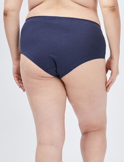 Shorty en coton bleu marine femme grande taille