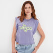 T-shirt manches volantées Liberto violet femme