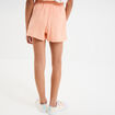 Short droit avec noeud en gaze de coton rose saumon fille