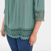 Blouse manches courtes vert foncé femme grande taille