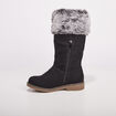 Bottes zippées avec pompons noir fille