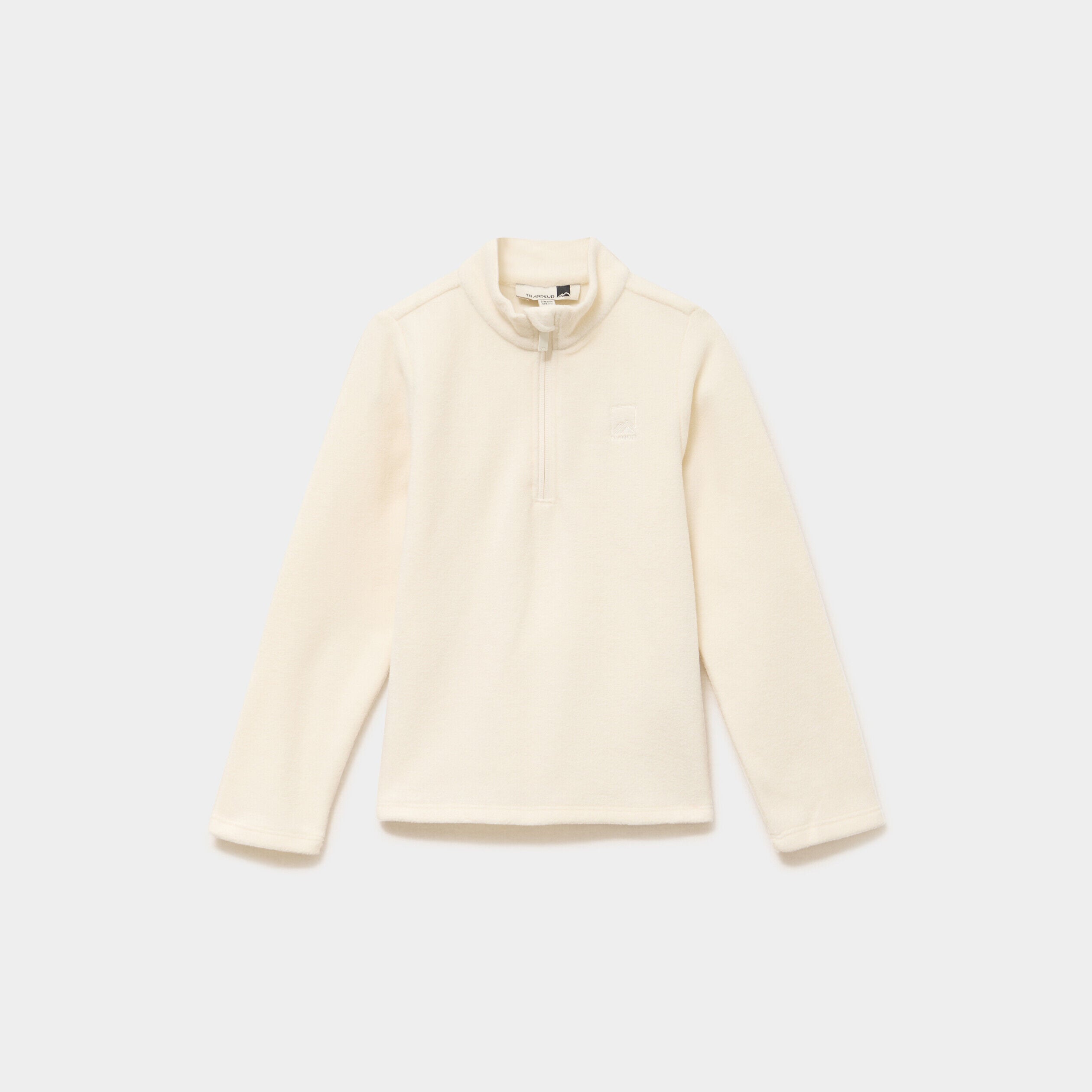Sweat polaire col camionneur blanc mixte TRAPPEUR