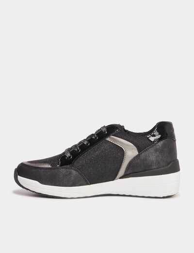 Baskets running zippées Isotoner noir femme