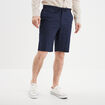 Bermuda chino à coulisse lin mélangé bleu marine homme