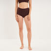 Culotte taille haute microfibre marron femme