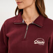 Sweat col camionneur zipp&eacute; violet fonc&eacute; femme