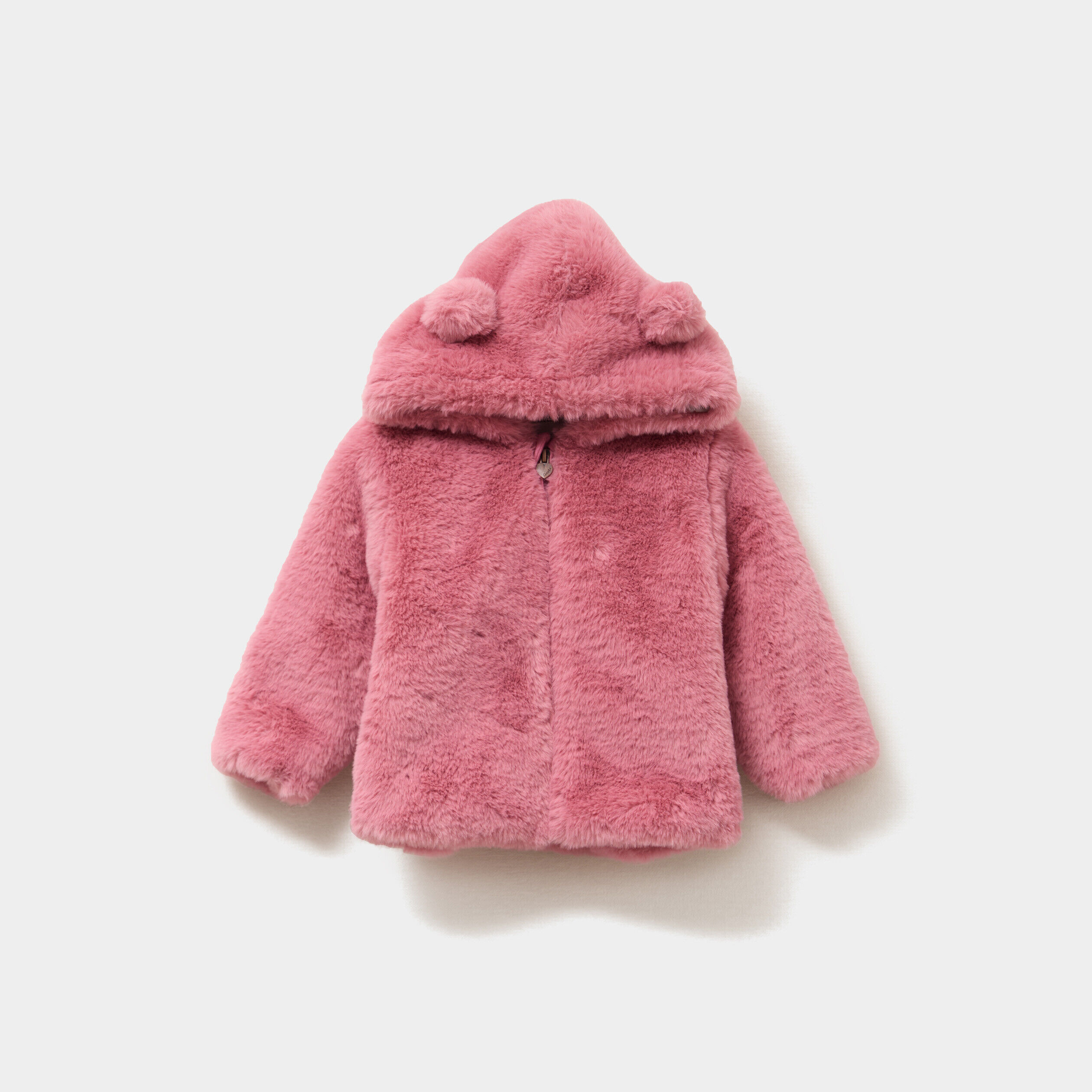 Veste à capuche fausse fourrure vieux rose bébé fille CREEKS