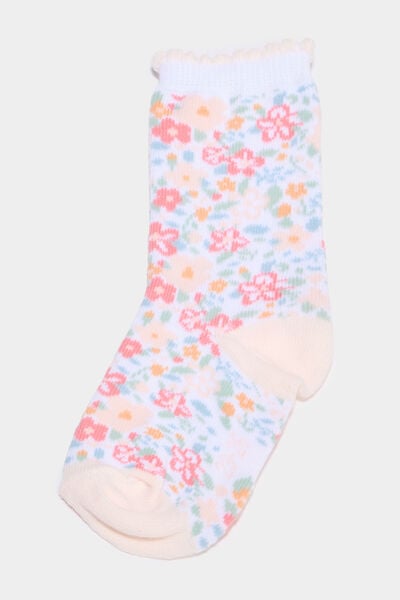 Lot 5 paires chaussettes mi-hautes rose b&eacute;b&eacute; fille