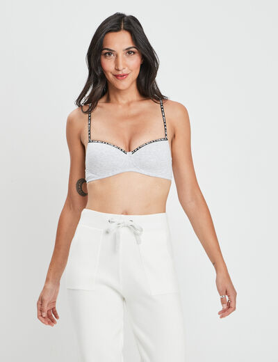 Soutien-gorge triangle paddé gris femme