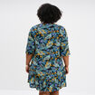 Robe évasée manches longues noir femme grande taille