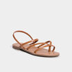 Sandales plates marron femme