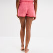 Bas de pyjama short détails dentelle rouge femme