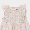 Robe patineuse avec volants coton ecru b&eacute;b&eacute; fille