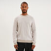 Pull col rond manches longues gris clair homme