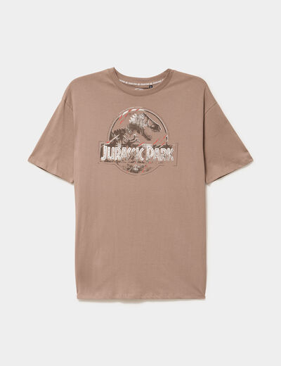 T-shirt manches courtes Jurassic Park marron homme