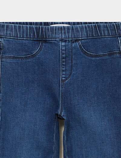 Jegging bootcut taille &eacute;lastiqu&eacute;e bleu fonc&eacute; fille