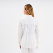 Chemise lin mélangé manches longues blanc femme