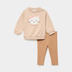 Ensemble sweat et legging marron clair b&eacute;b&eacute; fille