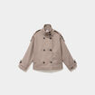 Manteau court boutonn&eacute; beige femme
