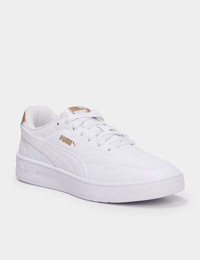 Baskets &agrave; lacets Puma COURT LALLY jaune or femme