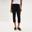 Pantalon capri slim twill 5 poches noir femme