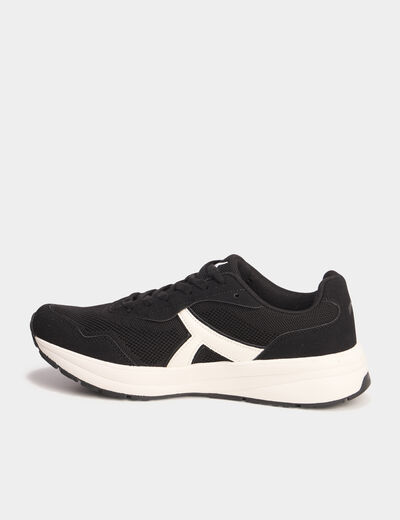 Baskets running de sport &agrave; lacets noir homme
