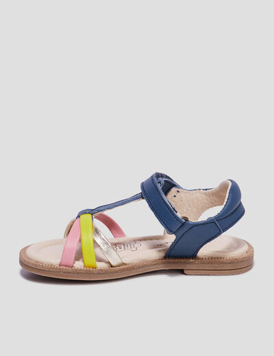 Sandales à scratchs en cuir Creeks multicolore fille