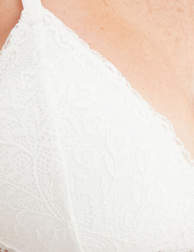 Soutien-gorge dentelle sans armatures ivoire femme