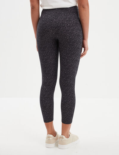 Legging élastiqué 7/8ème gris femme