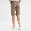 Bermuda droit stretch 5 poches coton taupe homme