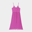 Robe longue pliss&eacute;e cache-coeur violet femme