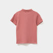 Polo manches courtes à détail brodé vieux rose garçon