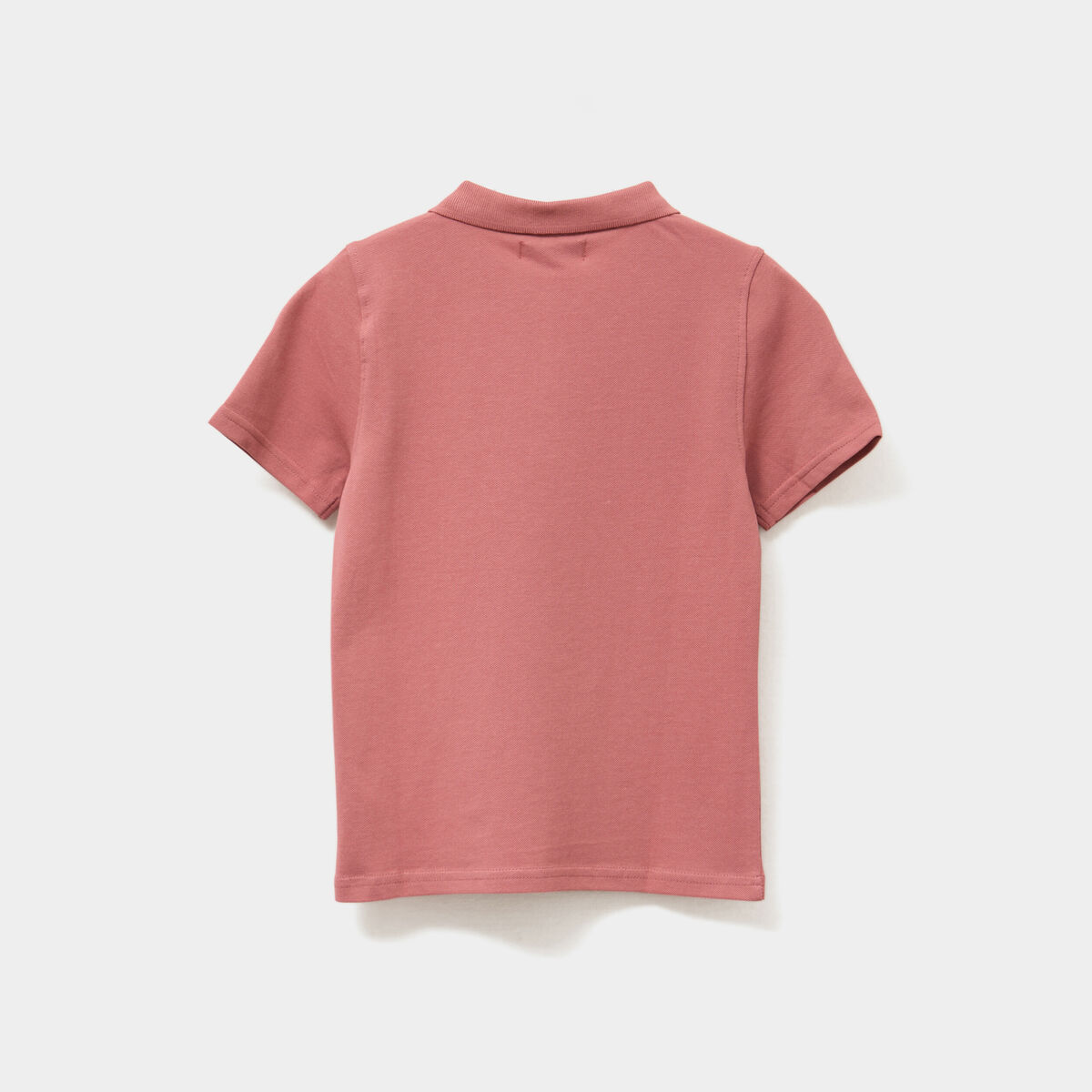 Polo manches courtes à détail brodé vieux rose garçon