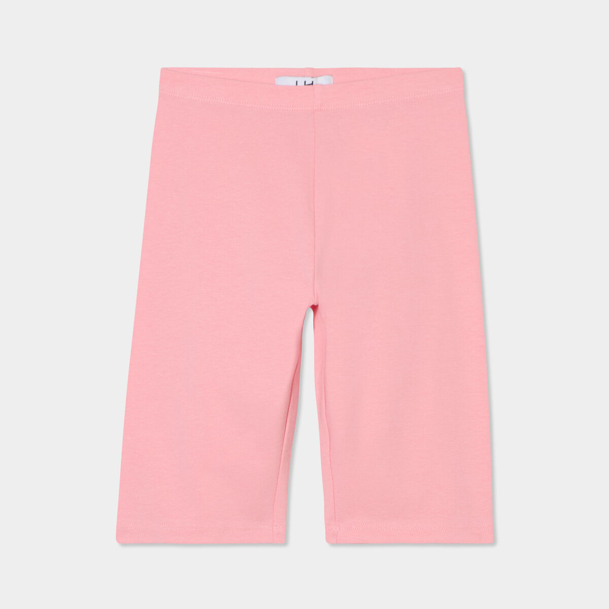 Legging cycliste coton taille élastiquée rose fille