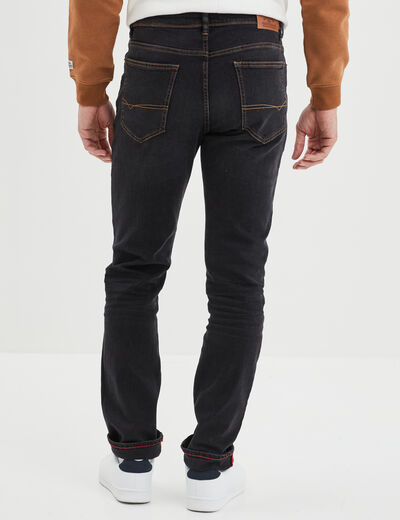Jeans straight taille standard denim noir homme
