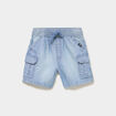 Bermuda en jean cargo coton denim triple stone b&eacute;b&eacute; gar&ccedil;on