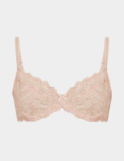 Soutien-gorge emboîtant dentelle rose clair femme