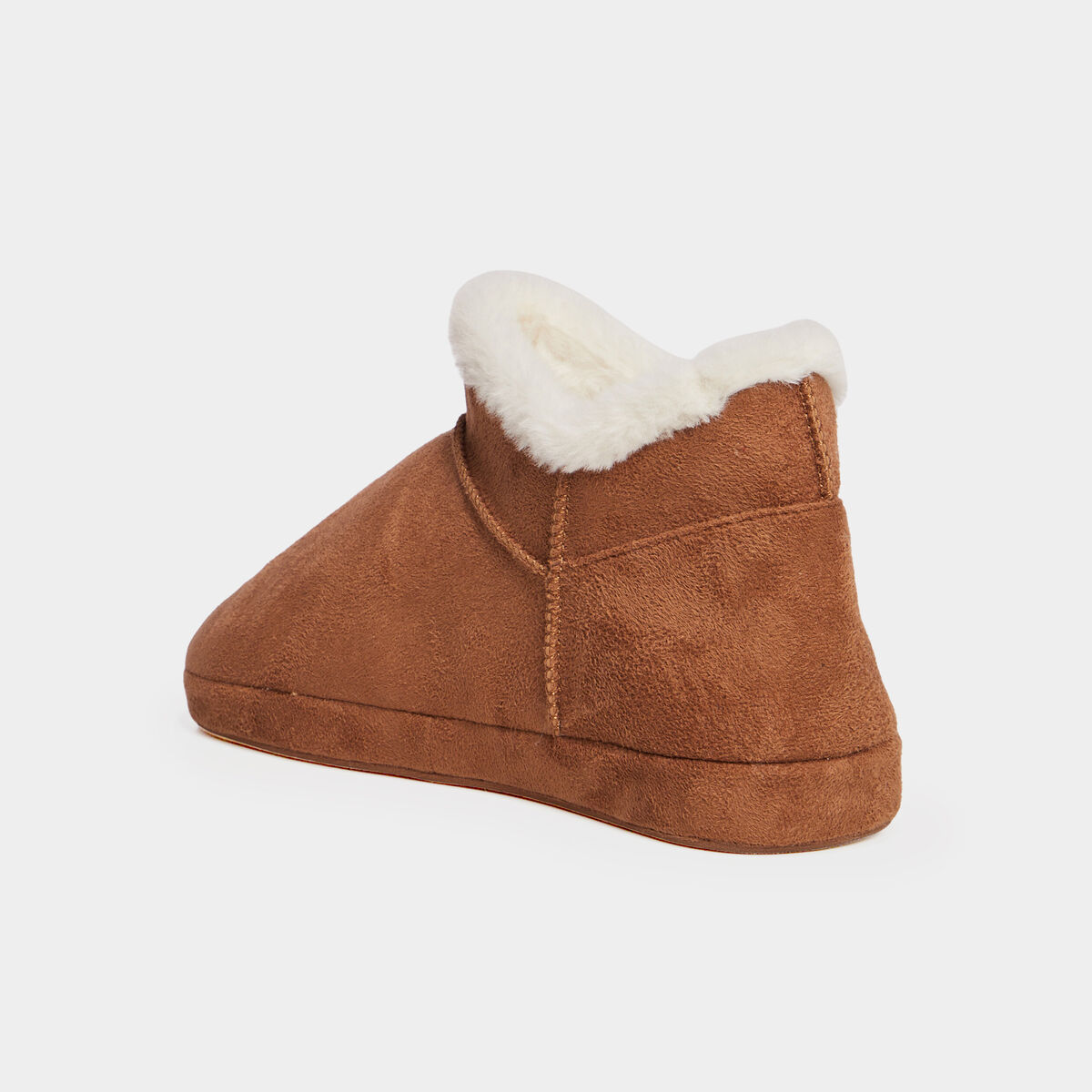 Chaussons bottines fourr&eacute;s camel femme