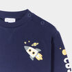 Sweat épaule boutonnée avec poche bleu marine bébé garçon