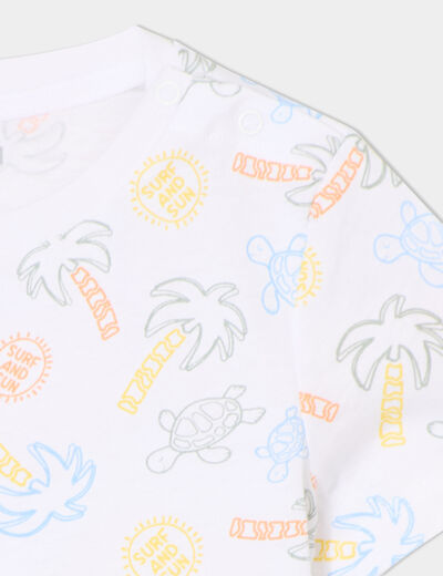Ensemble t-shirt et short coton vert pastel bébé garçon