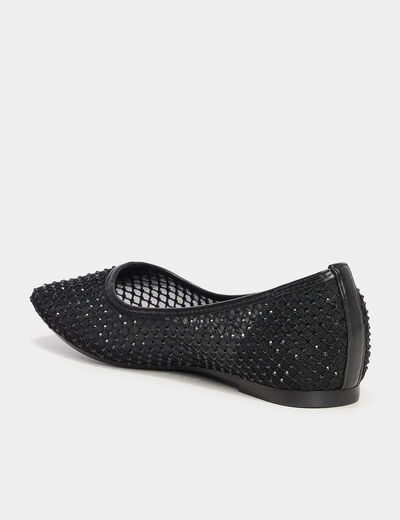 Ballerines strass noir femme